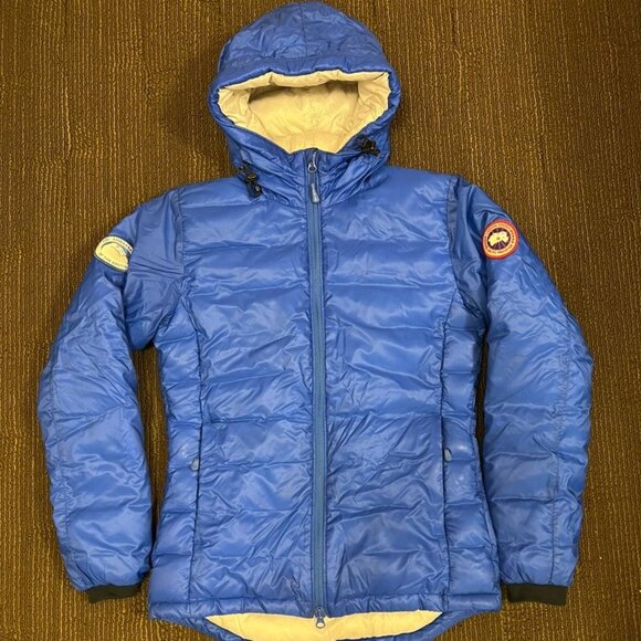 Canada Goose Women's PBI Camp Down Hoody in Blue - Picture 1 of 4